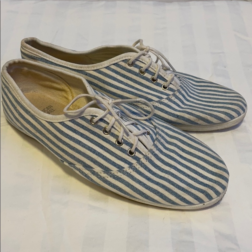 American Apparel Blue Stripped Tennis Sneakers